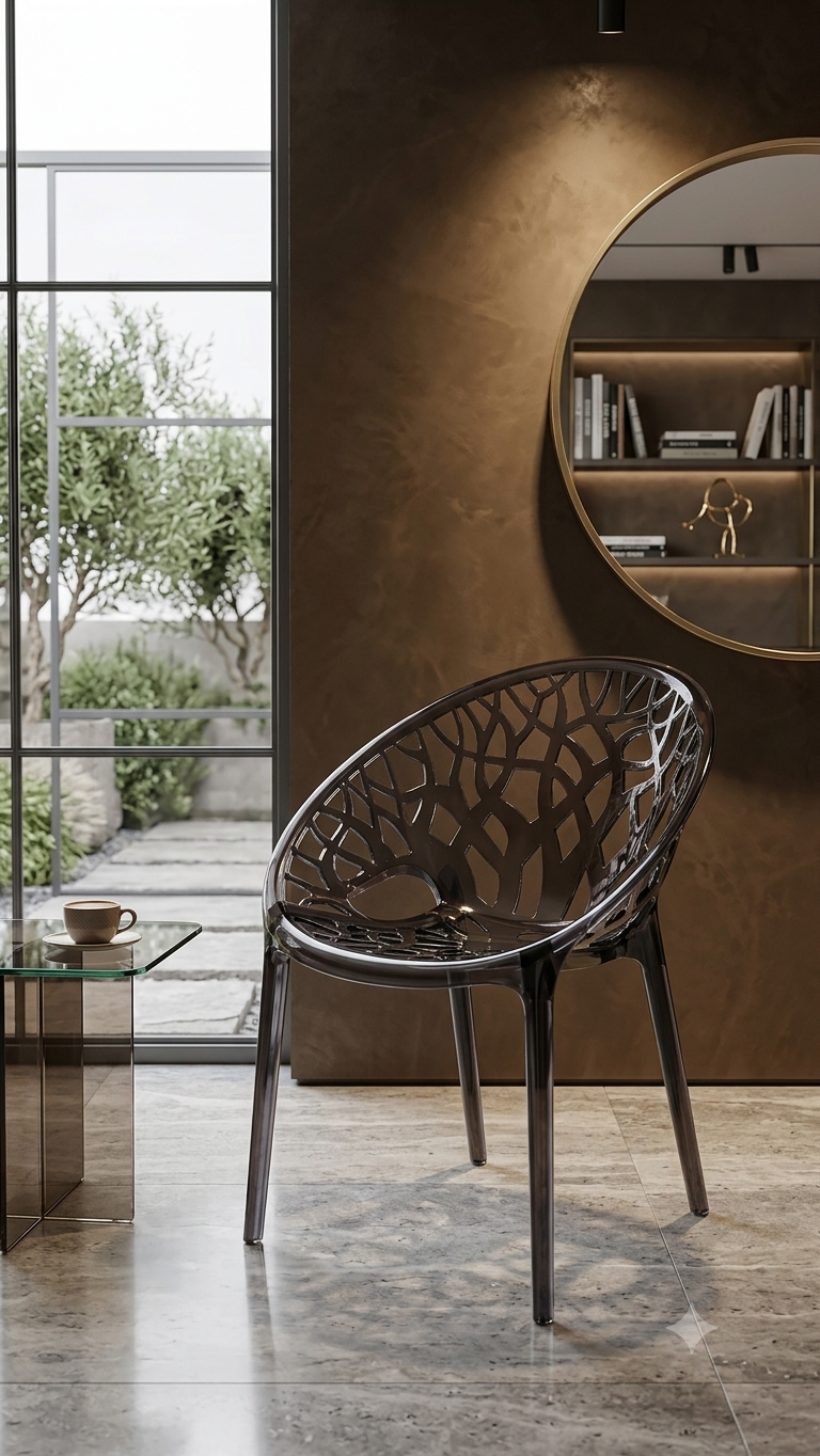 A CLASSIC BLACK CRYSTAL CHAIR