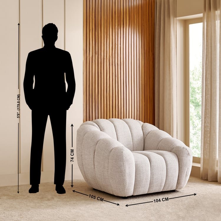 Alchemy Fabric 1-Seater Sofa - Ivory image 4