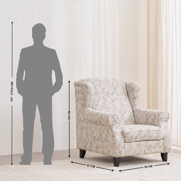 Botanical NXT Fabric Wing Chair - Grey image 3
