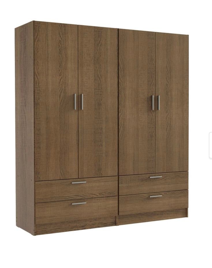 BROWN 4 DOORS 4 DRWERS WARDROBE