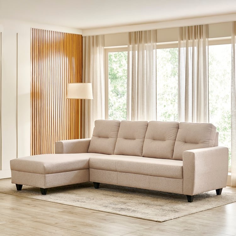 Helios Kayin Fabric 4-Seater Left Corner Sofa with Chaise - Beige image 4