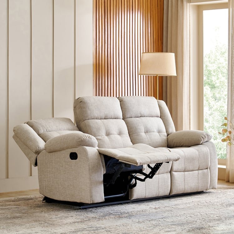 Helios Zurich Fabric 3-Seater Recliner - Beige image 4
