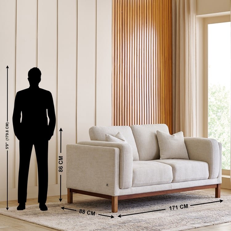 Lansbury NXT Fabric 2-Seater Sofa with Cushions - Beige image 3