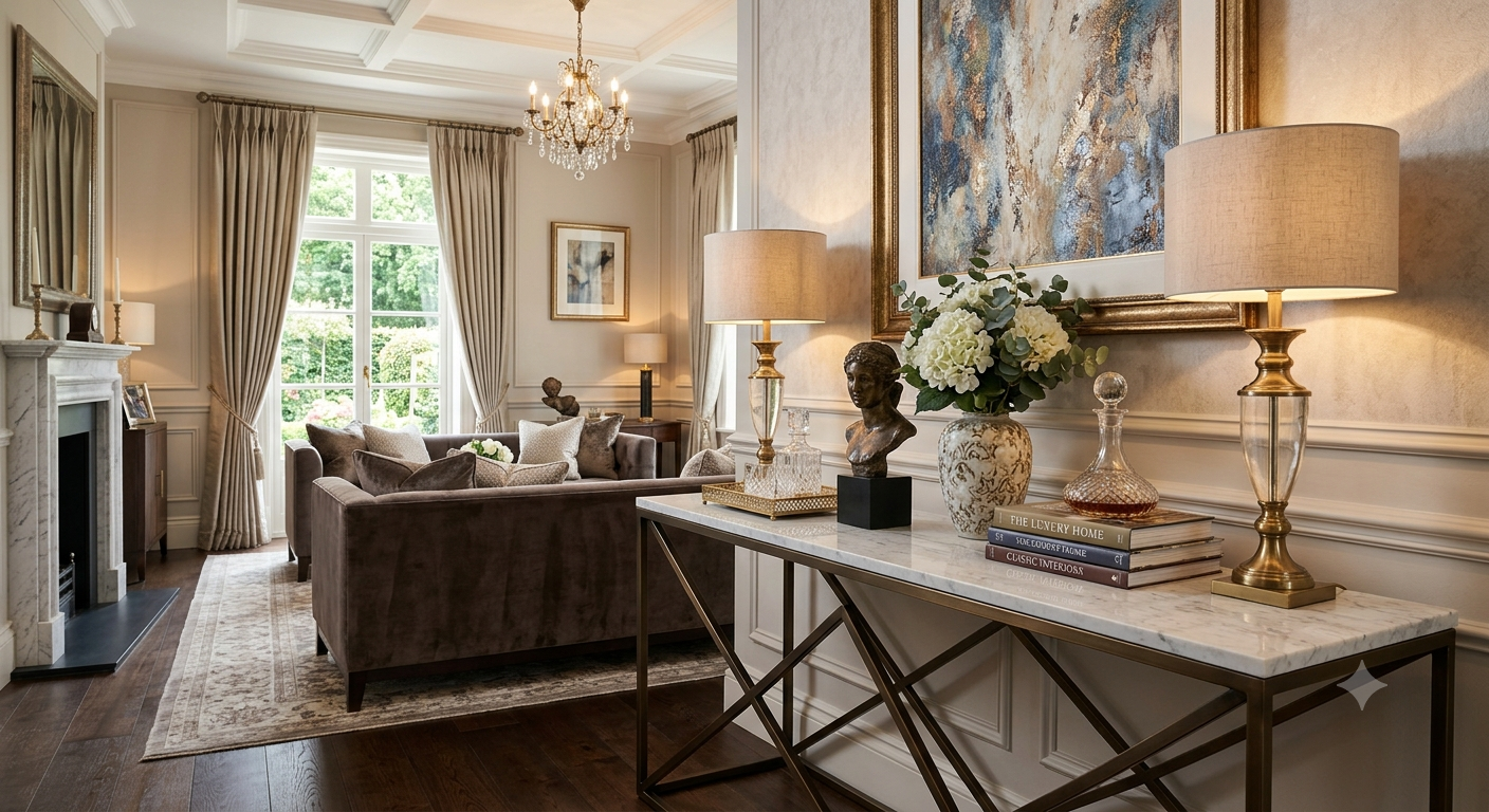 Marble Top Console Table