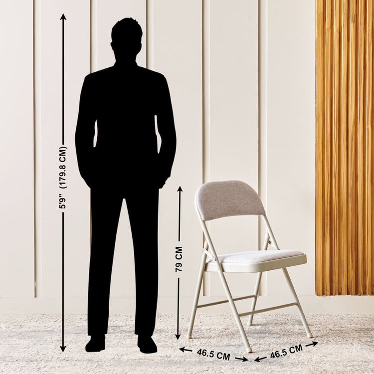 Melony Fabric Folding Chair - Beige image 3
