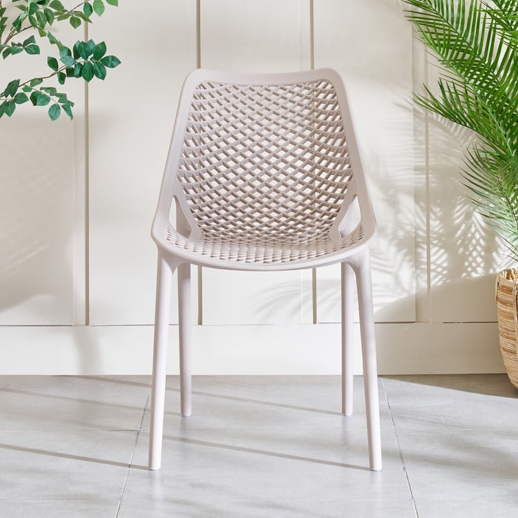 Mesh Static Polypropylene Outdoor Chair - Beige image 2
