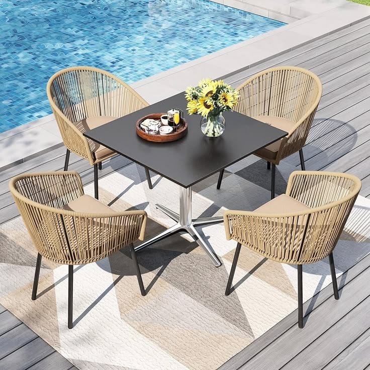 OUT DOOR 4 CHAIRS & TABLES SET