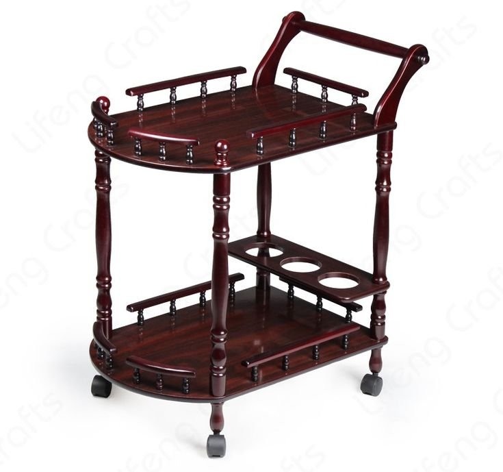 ROSE WOOD VINTAGE STYLE SERVICE TROLLEY