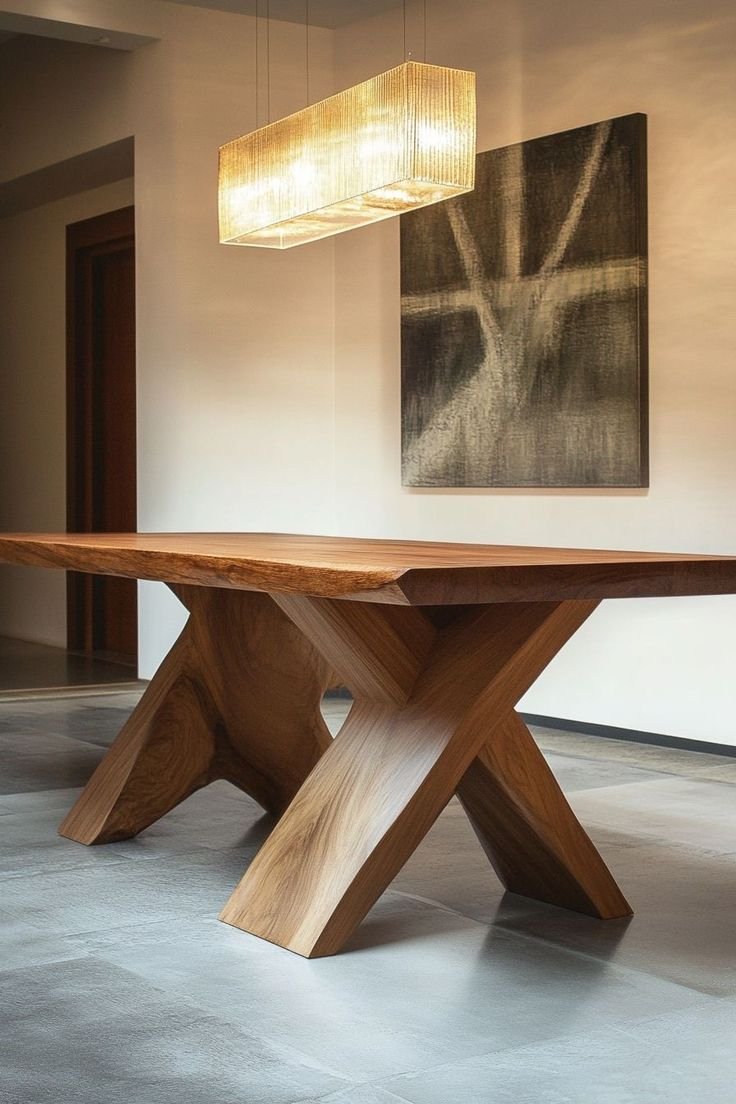 SOLID HEAVY TEAK NATURAL POLISH 6 SEATER DINING TABLE