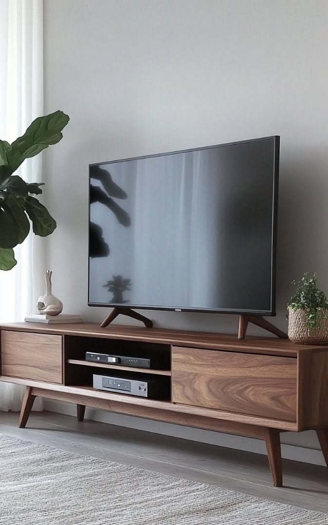 SOLID WOOD WALNUT COLOR TV UNIT