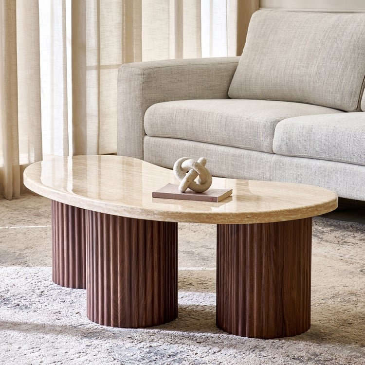 Sundried Sanctuary Faux Marble Top Coffee Table - Walnut image 2