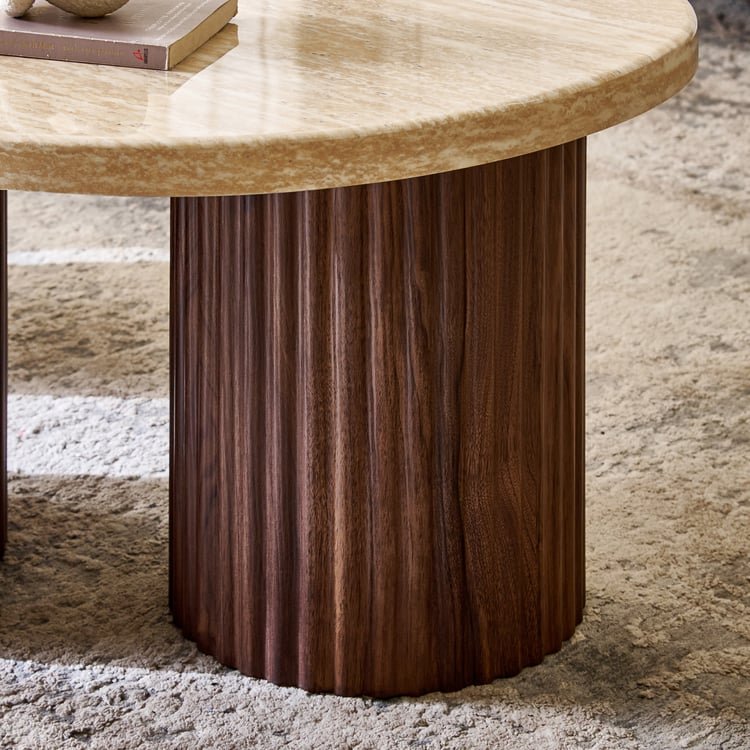Sundried Sanctuary Faux Marble Top Coffee Table - Walnut image 4