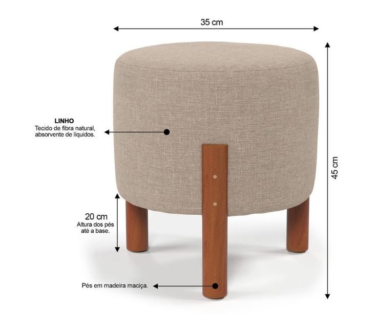 WOODERN STOOL WITH FABRIC CUSHION