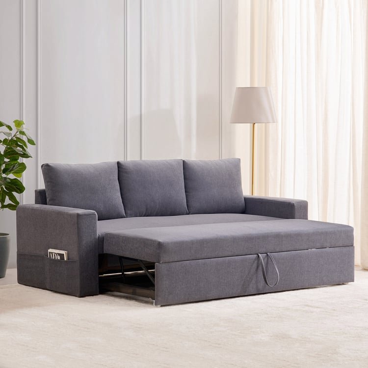 Woodland Fabric 3-Seater Sofa Bed - Grey image 2