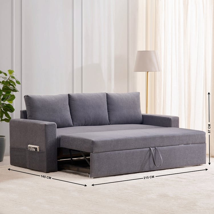 Woodland Fabric 3-Seater Sofa Bed - Grey image 4